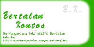 bertalan kontos business card